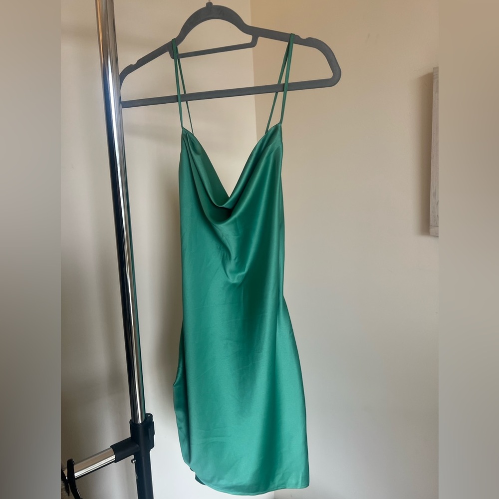 Green silk dress- Majorelle (REVOLVE) Size Medium
